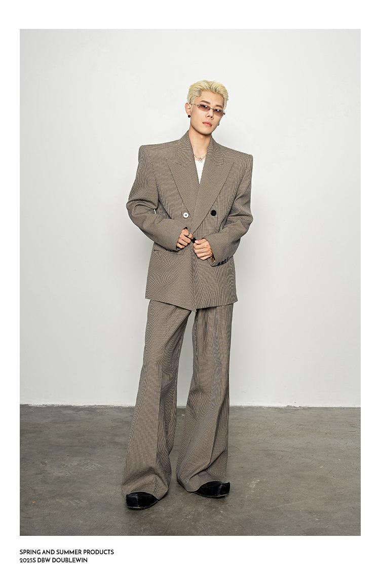 Retro Style Houndstooth Suit