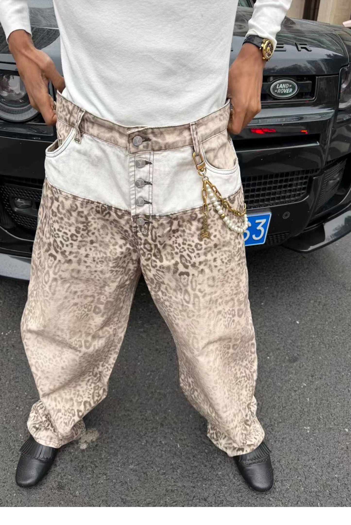 Custom Leopard-Print Casual Pants