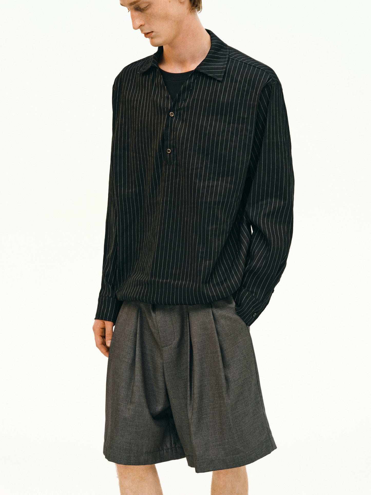 Striped Faux Two-Piece Shirt