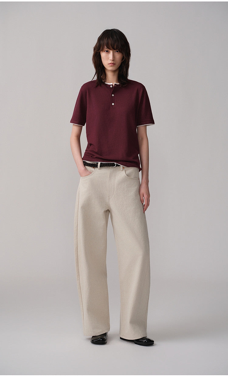 Faux Two-Piece Knit Shirt