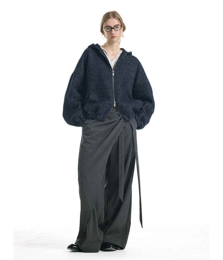 Wool Blend Color Yarn Sweatshirt