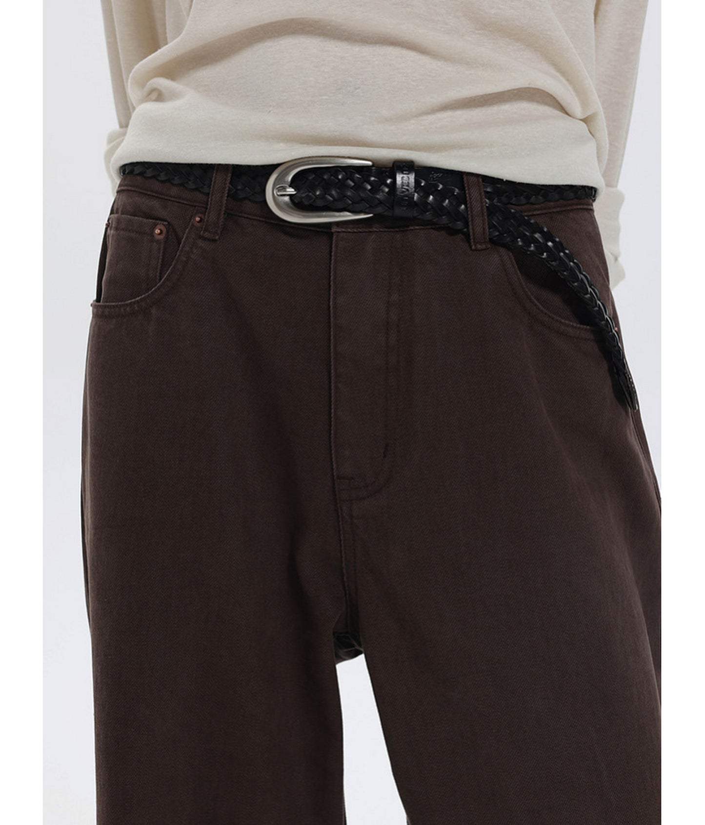 Low-Waist Straight-Leg Casual Pants