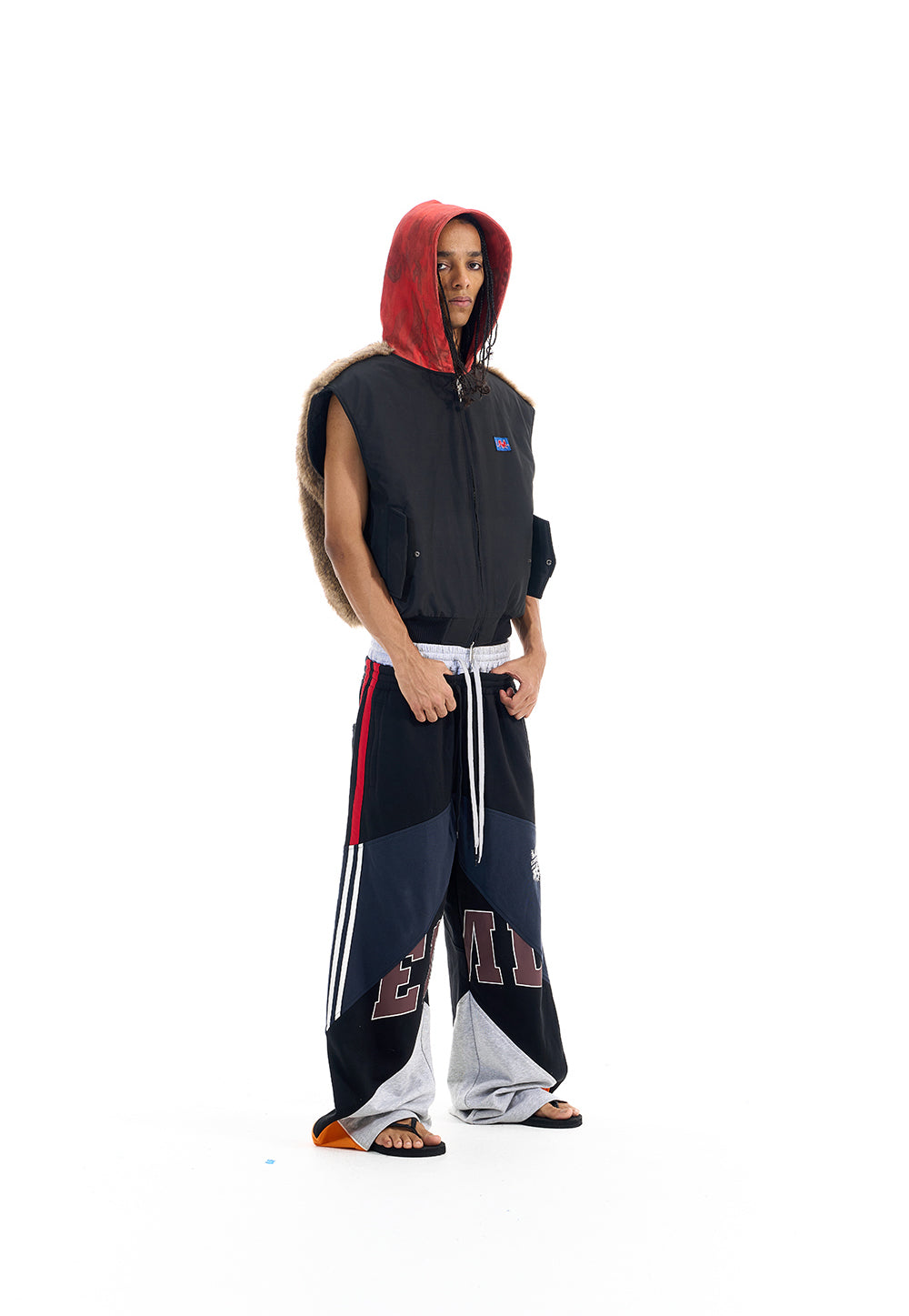 Patchwork Hooded Vest