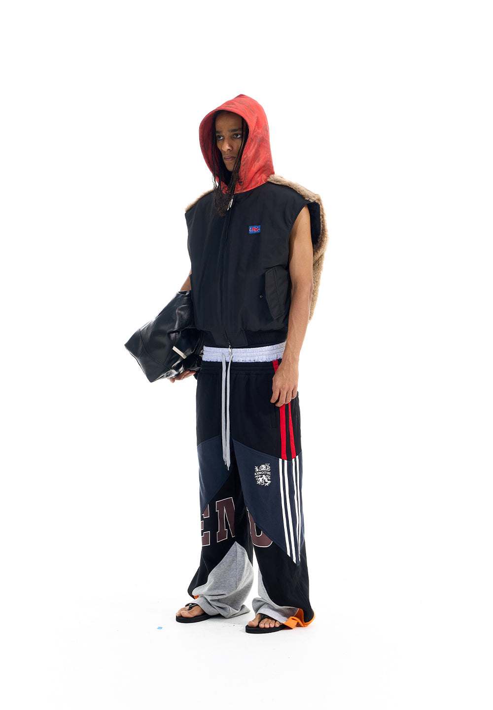 Patchwork Hooded Vest