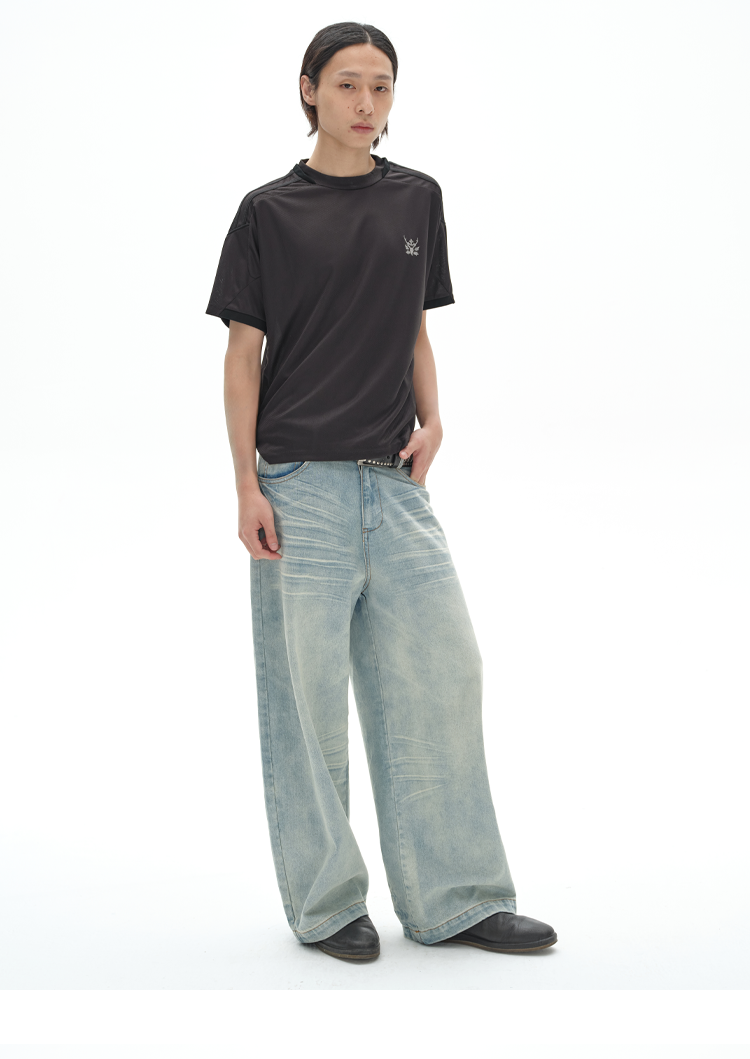 Embroidered logo jersey T-shirt