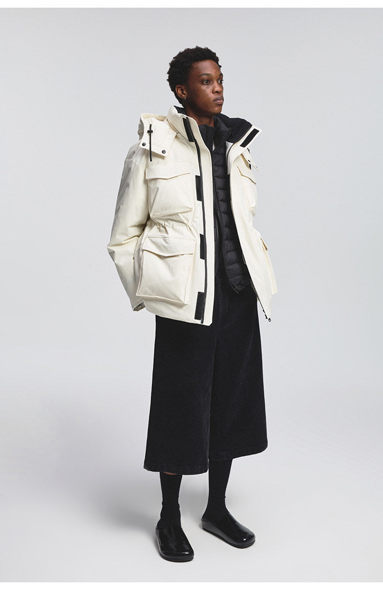 Multi-pocket down jacket