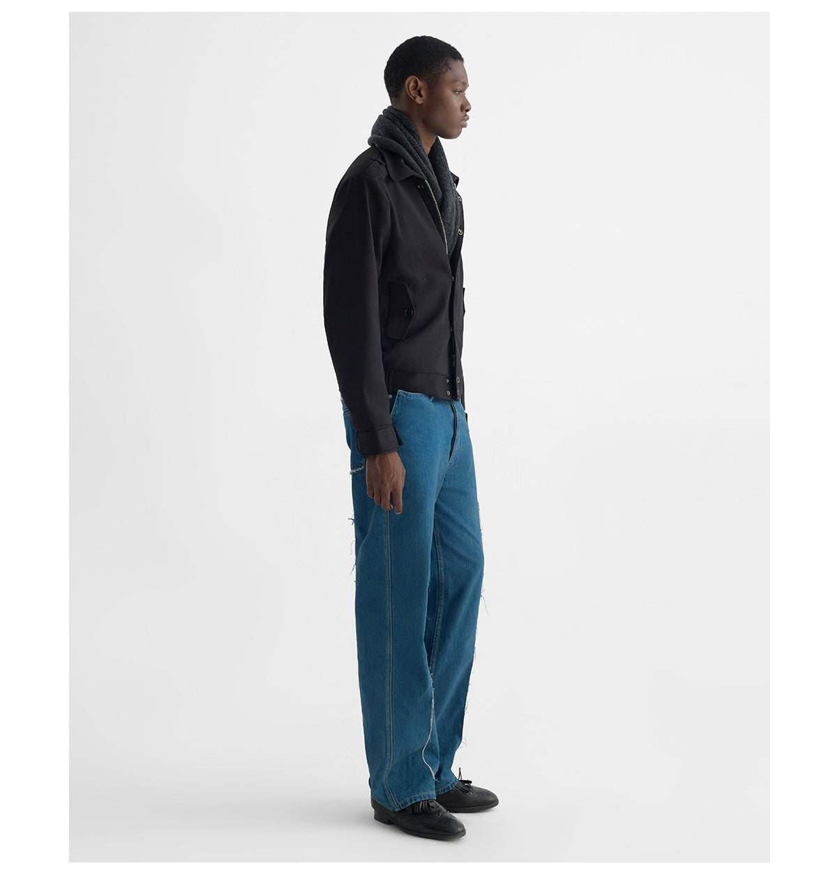 Water-Washed Straight-Leg Denim Pants
