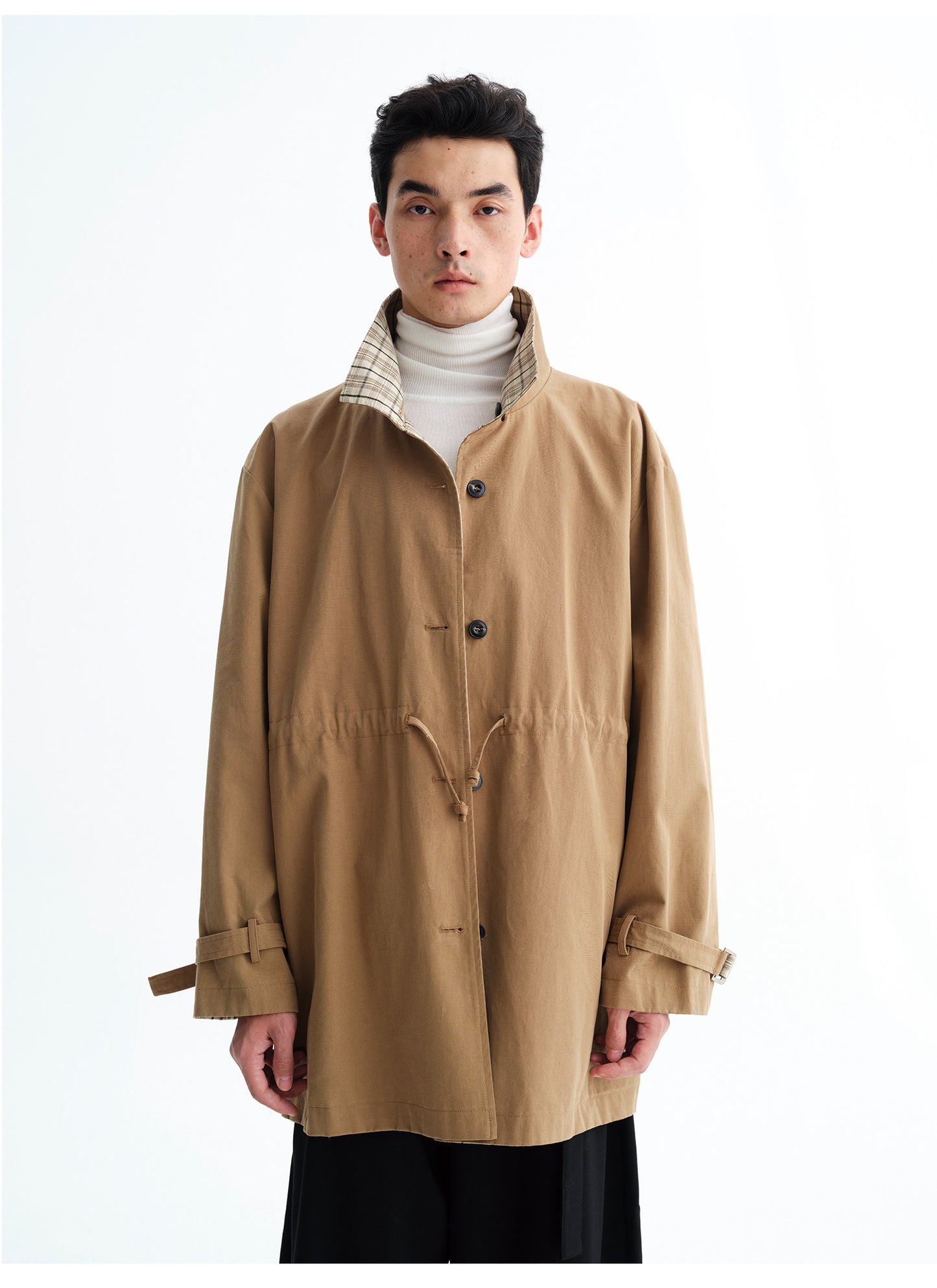 Reversible Check Pattern Coat