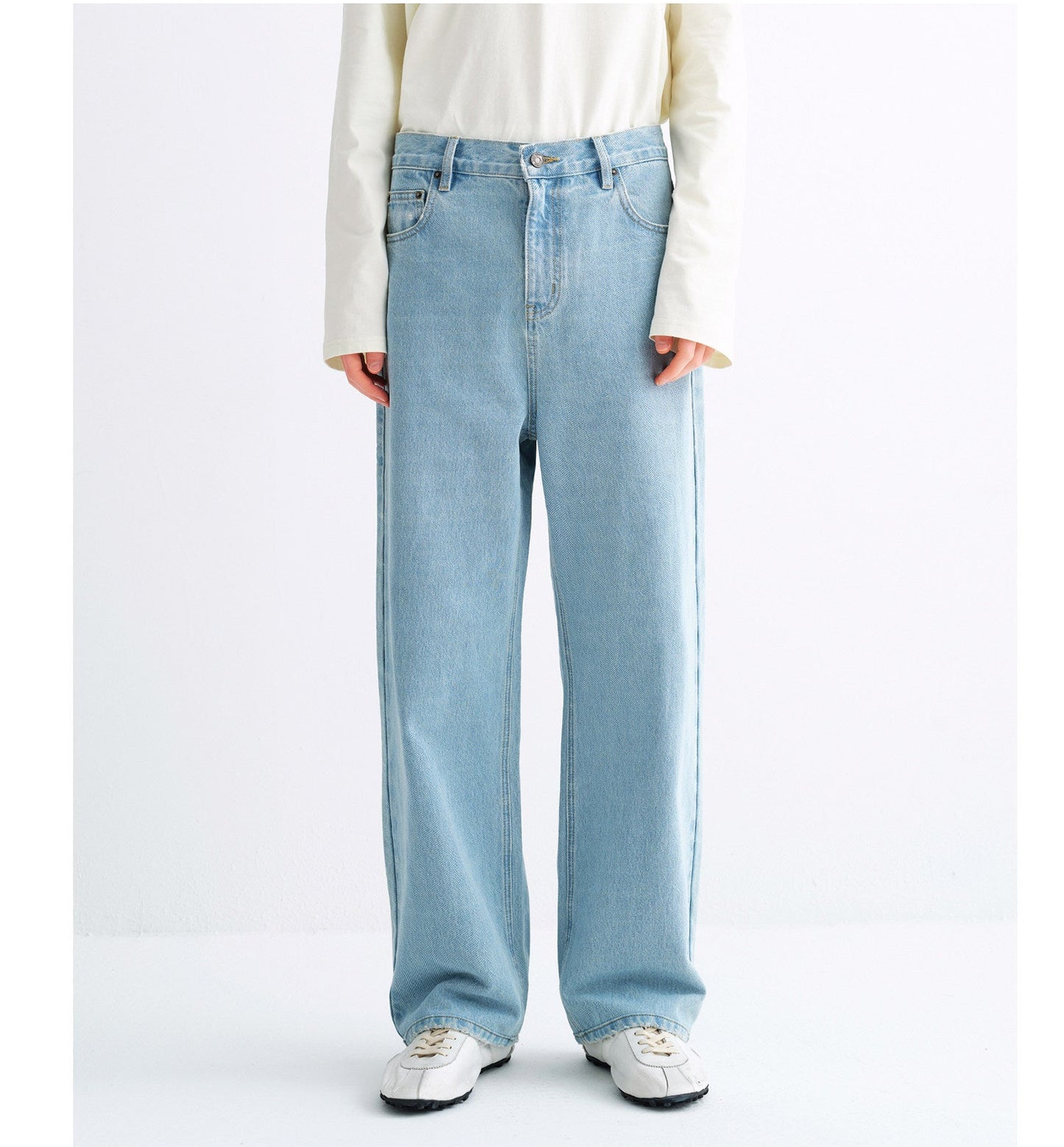 Straight-Leg Basic Casual Jeans