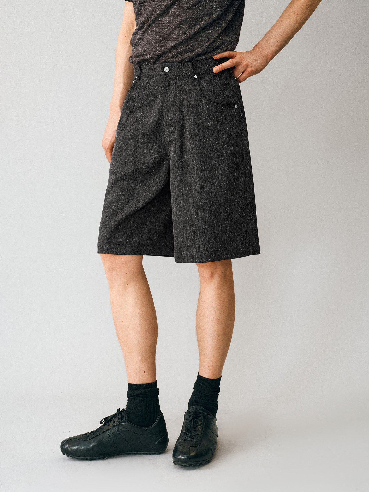 Linen-blend Casual Shorts