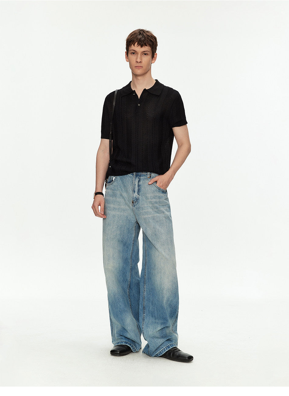 Casual Knit Polo Shirt