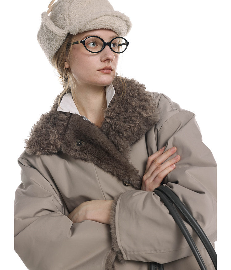 Reversible Faux Mink Fur Long Coat