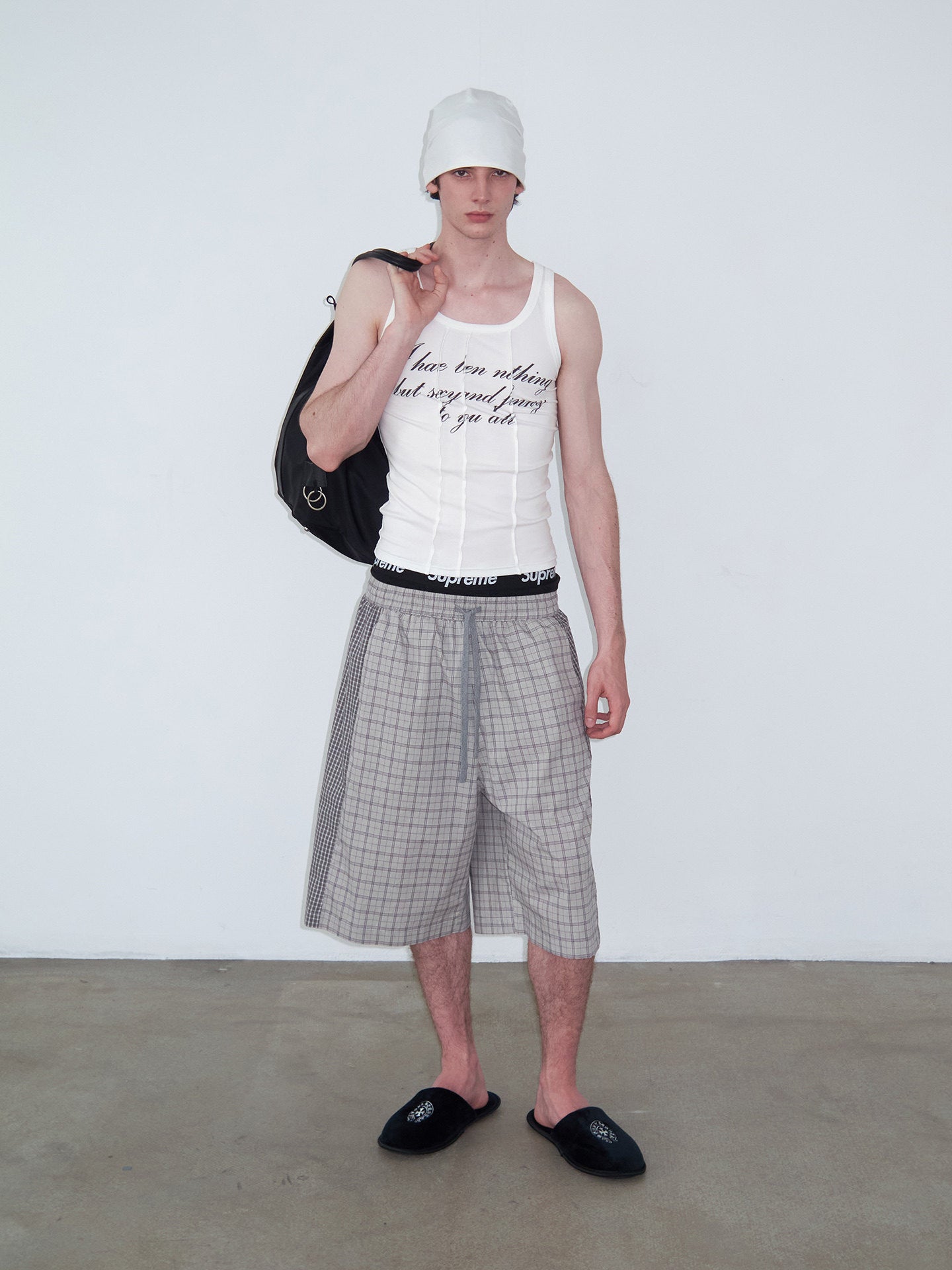 Checkered Patchwork Color-Block Shorts