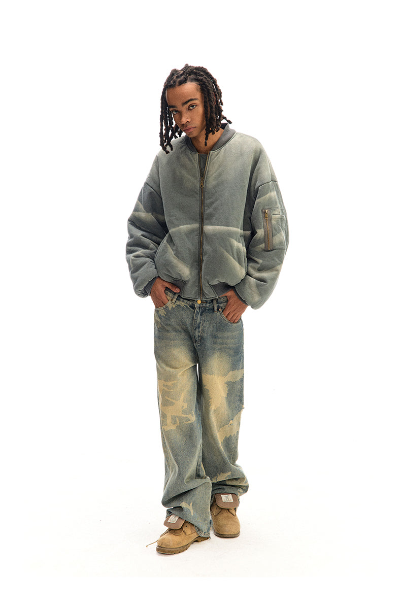 Wrinkled wash sweatshirt