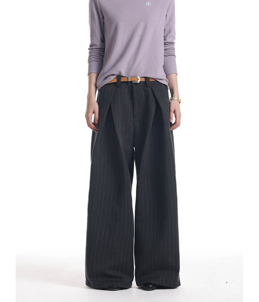 Herringbone Pleated Casual Pants