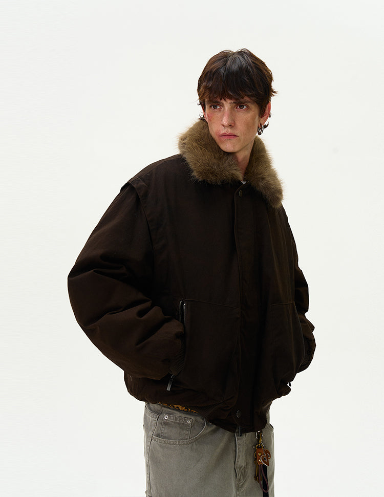 Retro Fur Collar Down Jacket