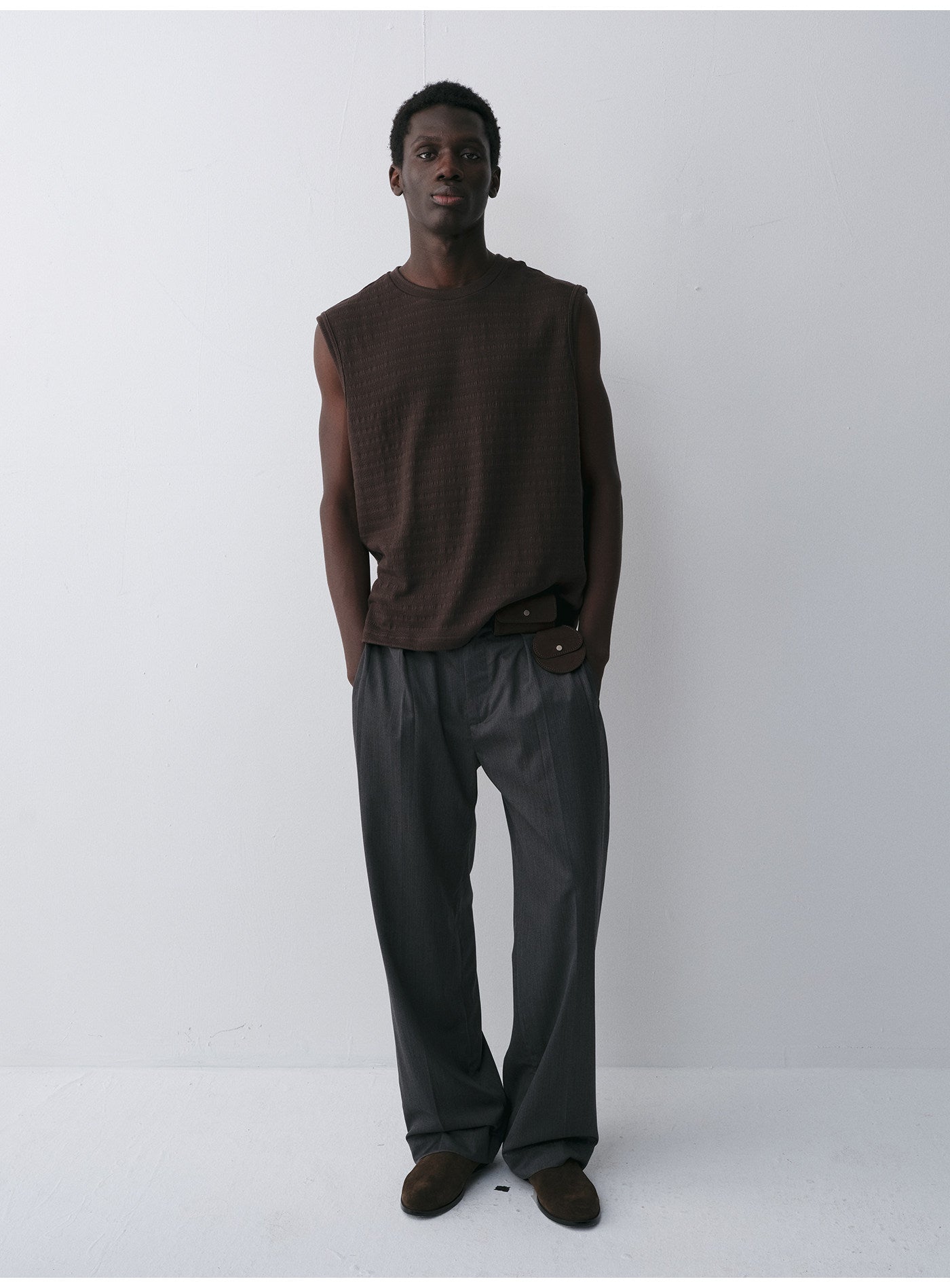 Cotton-Blend Sleeveless Shirt