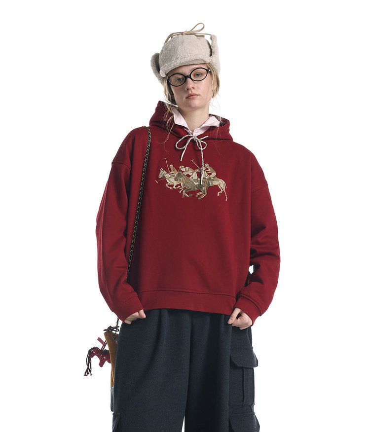 Embroidered Short Sweatshirt