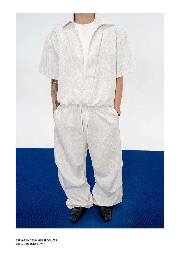 Casual Sweatpants with 3D-Structured Pleats