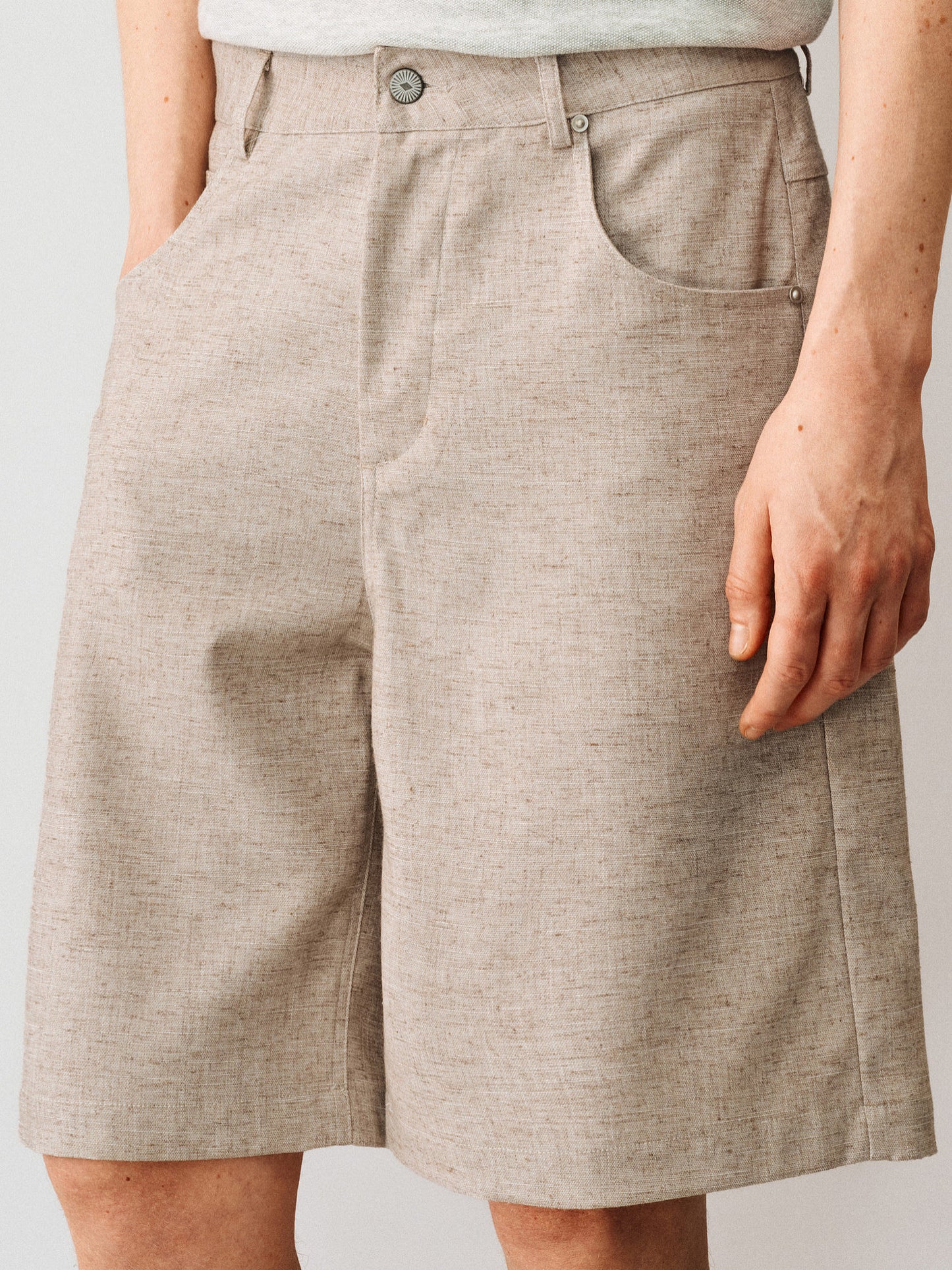 Linen-blend Casual Shorts