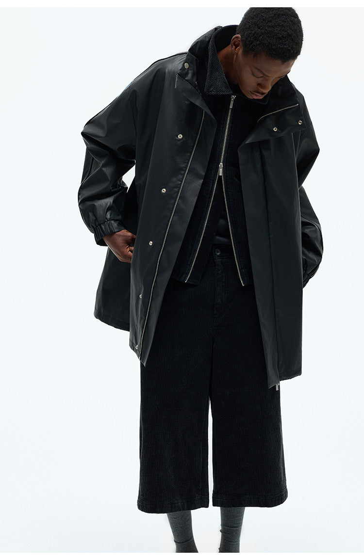 Stand Collar Mid-Length Coat