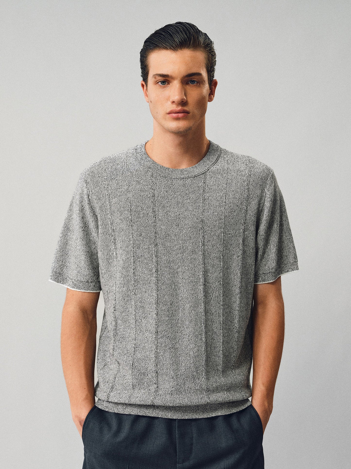 Tencel and Linen Blend Knit Shirt
