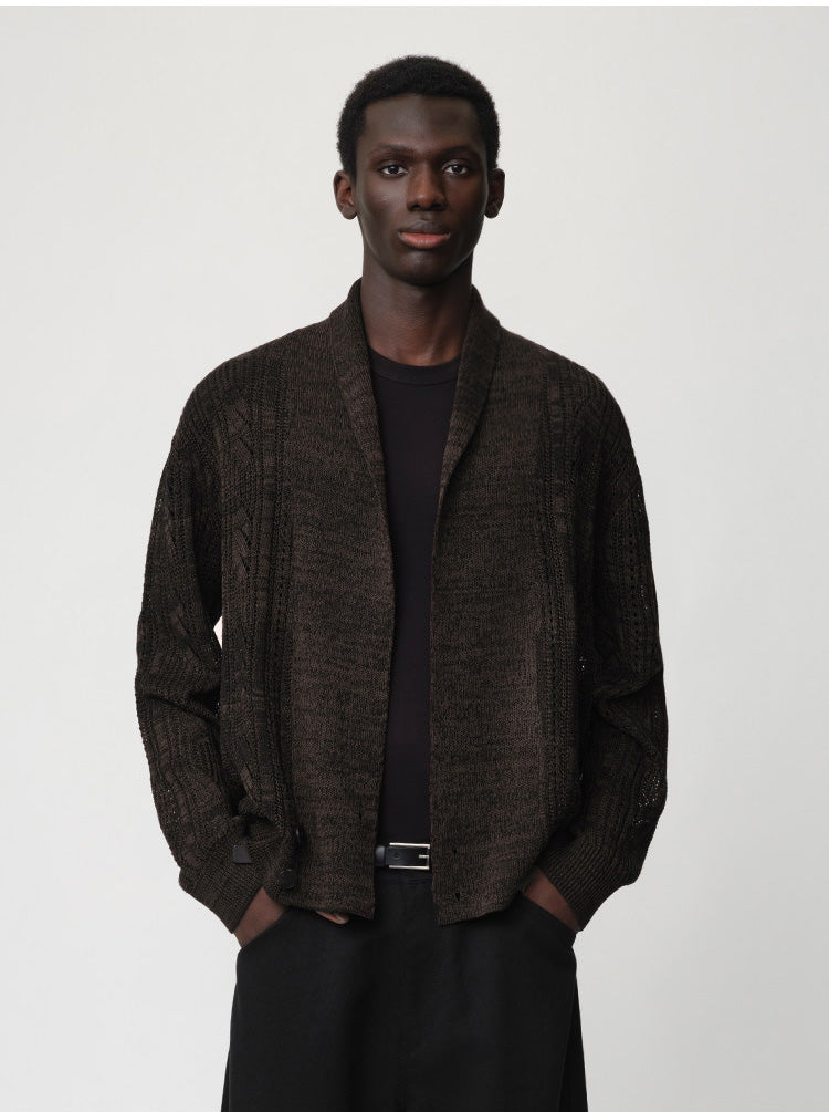 Openwork Knit Loose Cardigan