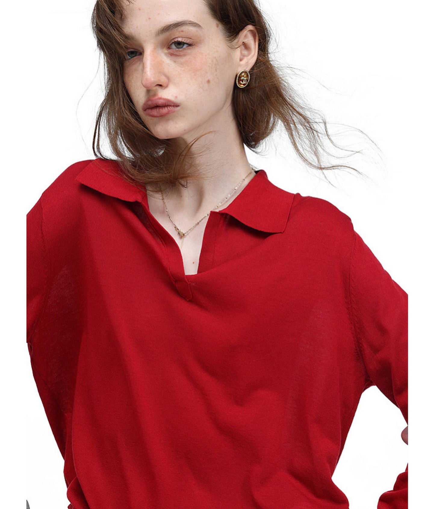 Linen-Blend Knit Polo Shirt