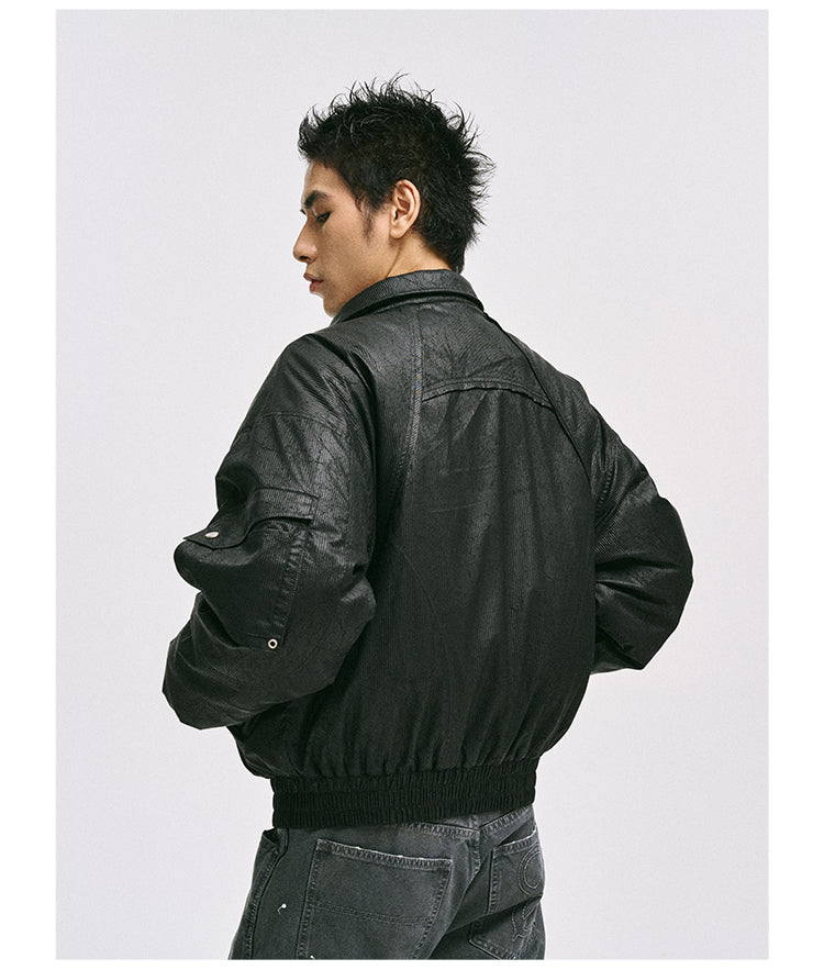 Retro Cracked Bomber Jacket