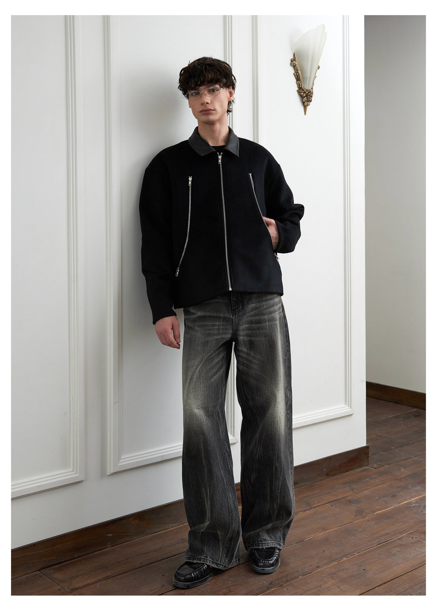Heavyweight Wool Jacket with Zipper