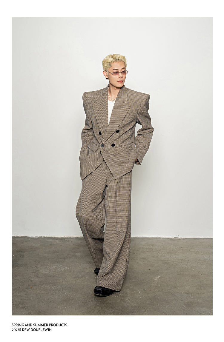 Retro Style Houndstooth Suit