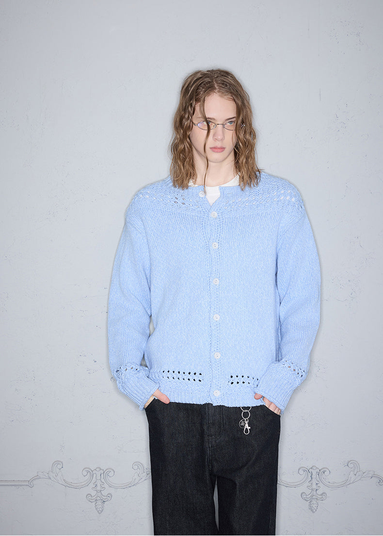 Hollow-Knit Cardigan