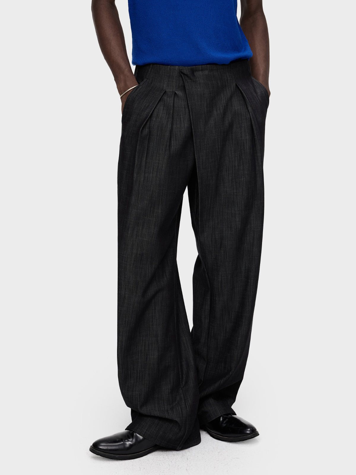 Faux Denim Straight-Leg Pants