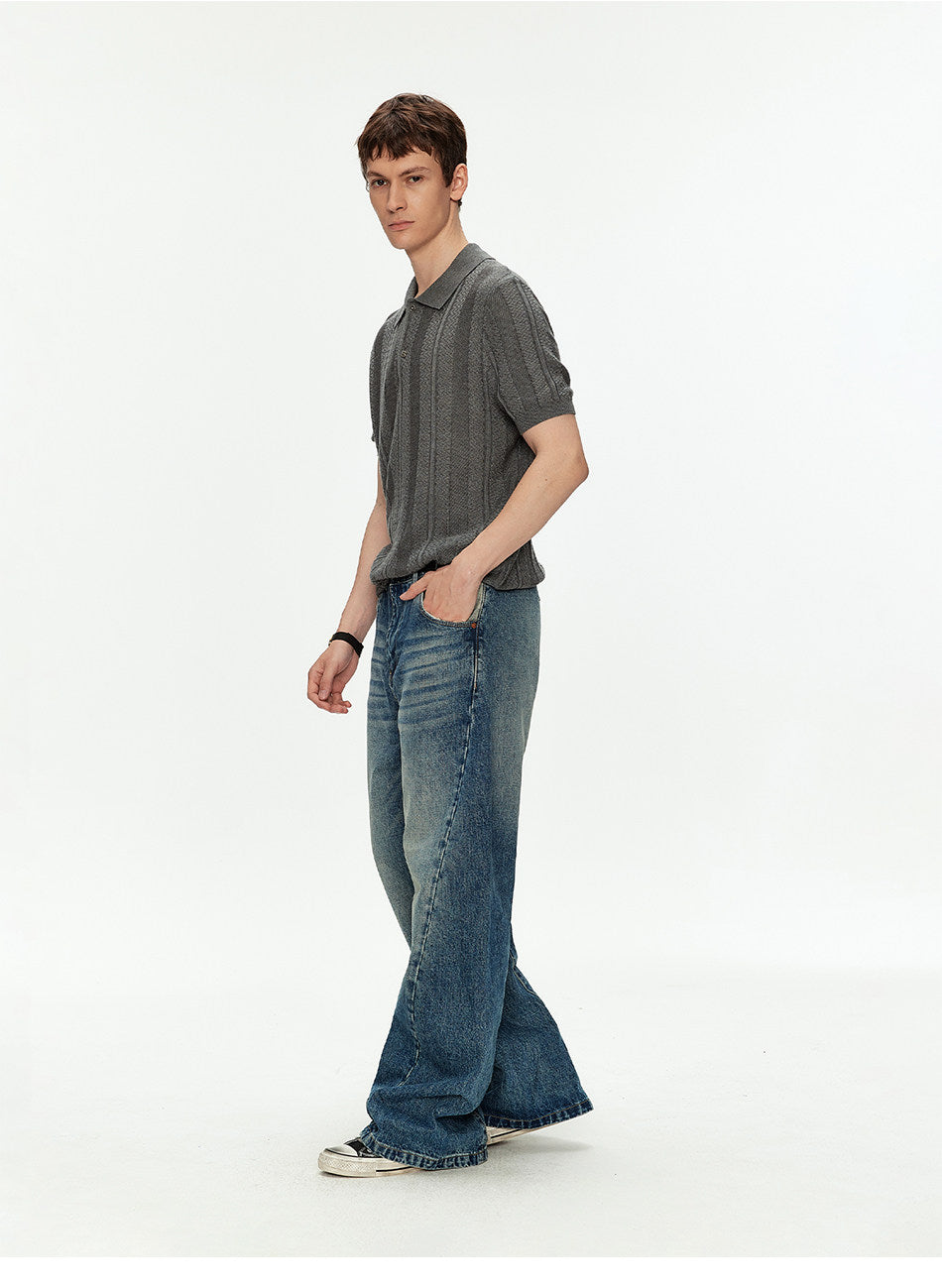 Casual Knit Polo Shirt