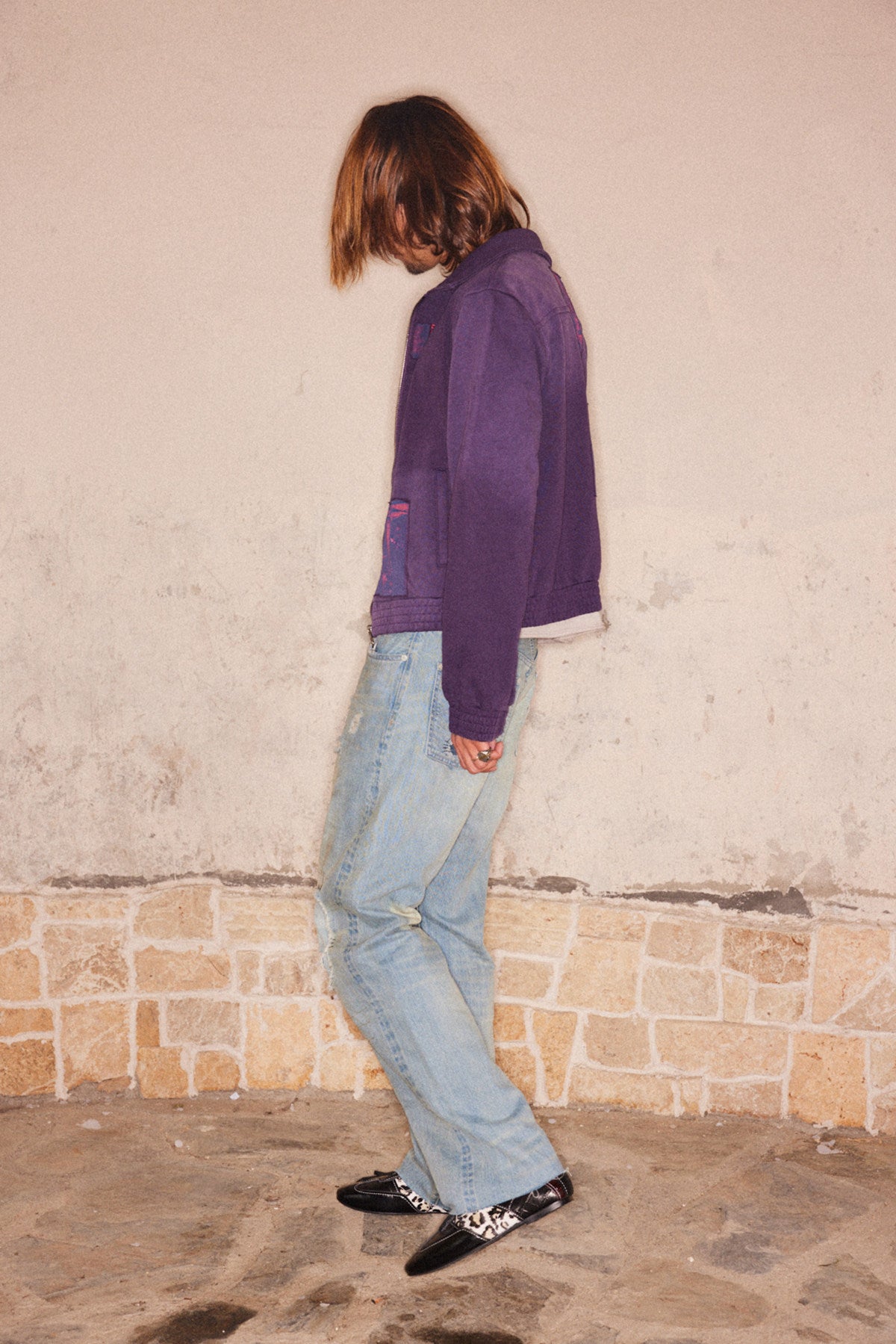 Appliqué Print Washed Sweatshirt