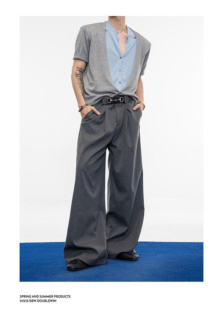 Luxurious Double-Gathered Casual Pants