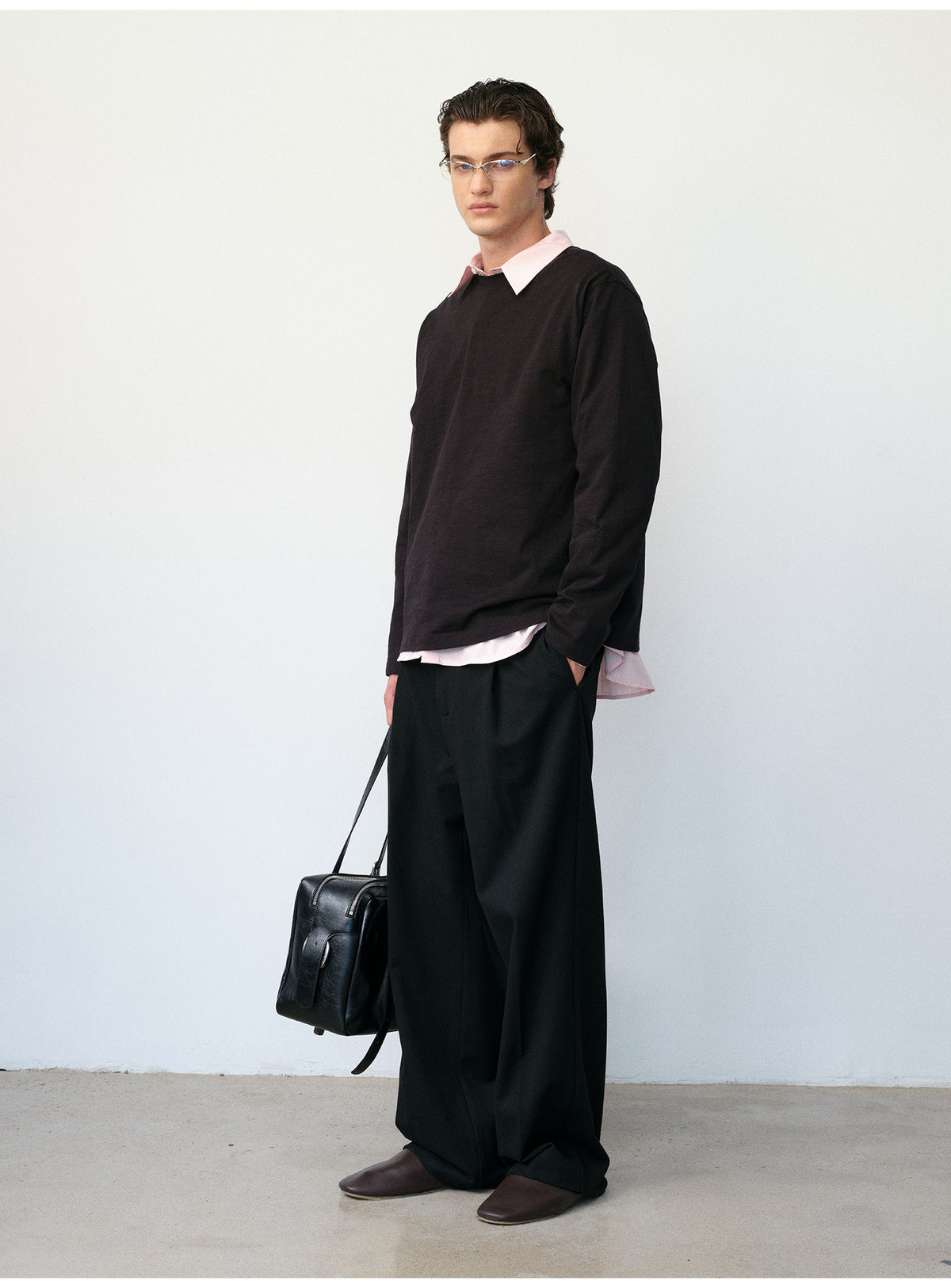Wool-Blend Straight-Leg Pants