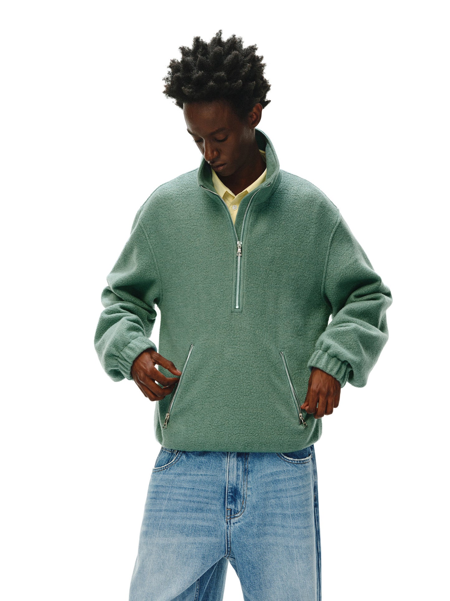 Half-Zip Pullover Wool Shirt