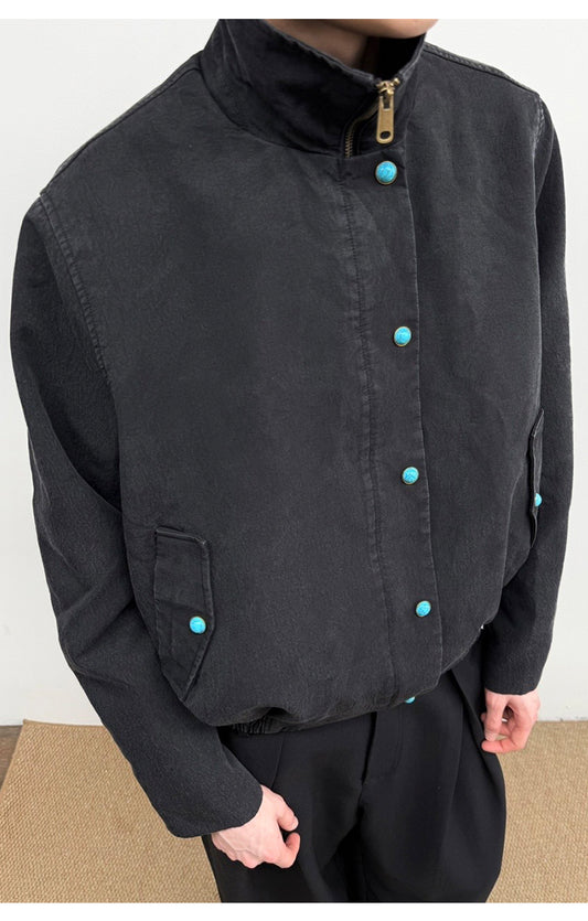 Stand collar casual jacket