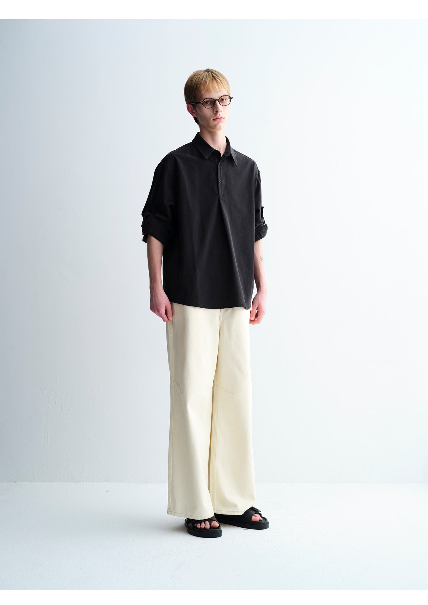 Henry Color Loose-Sleeve Lightweight Shirt