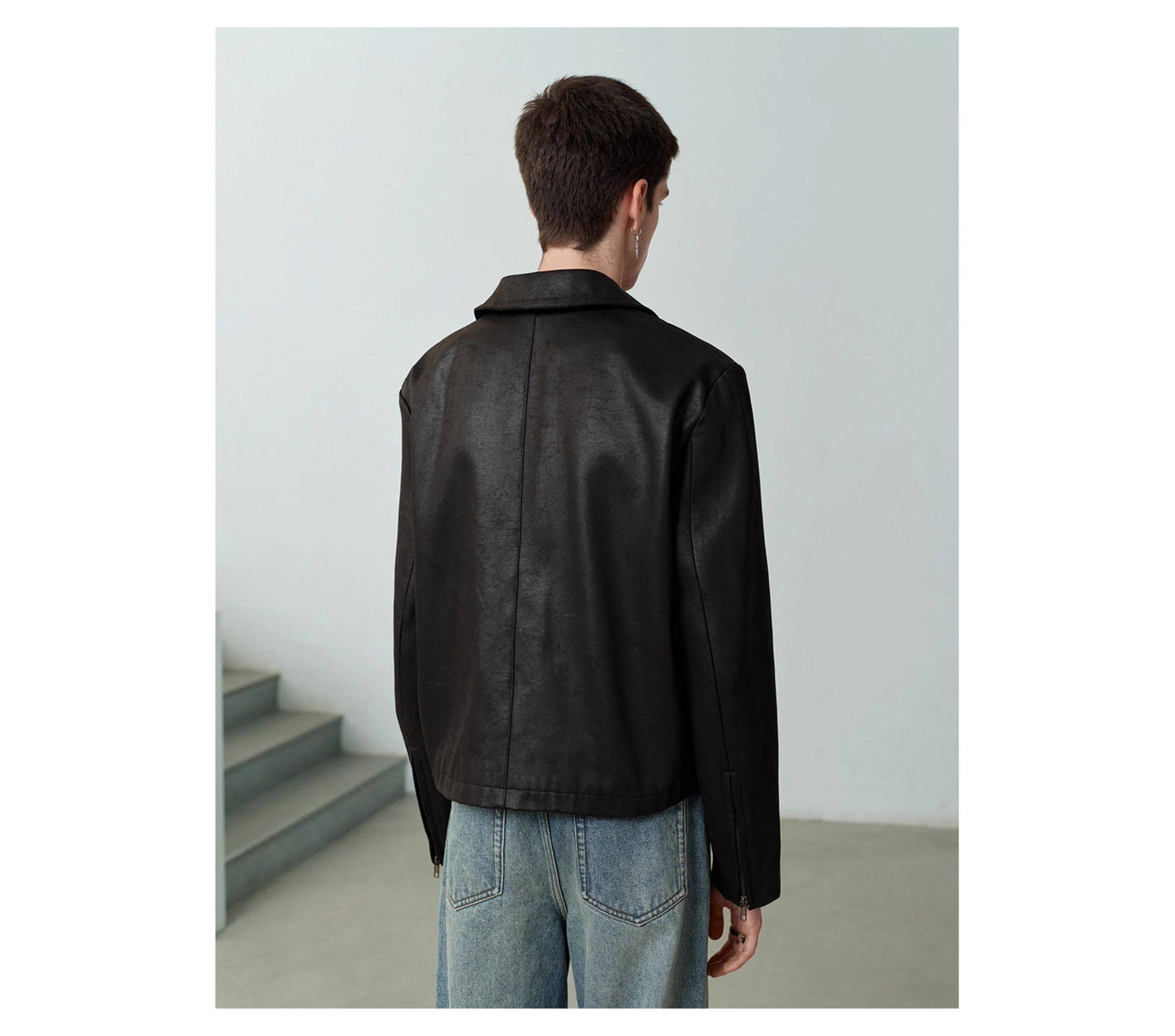 Antique-style leather jacket