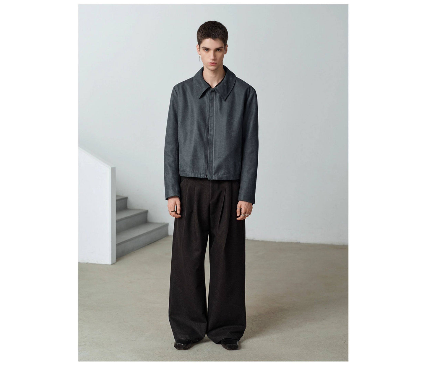 Antique-style leather jacket