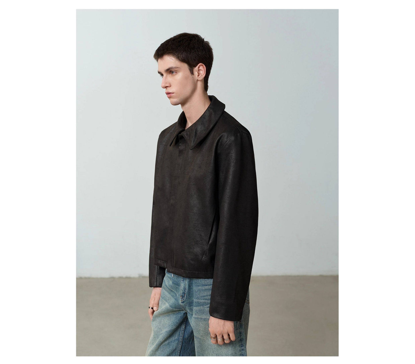 Antique-style leather jacket