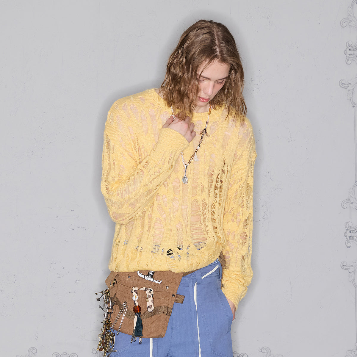 Hollow Classic Round Neck Sweater