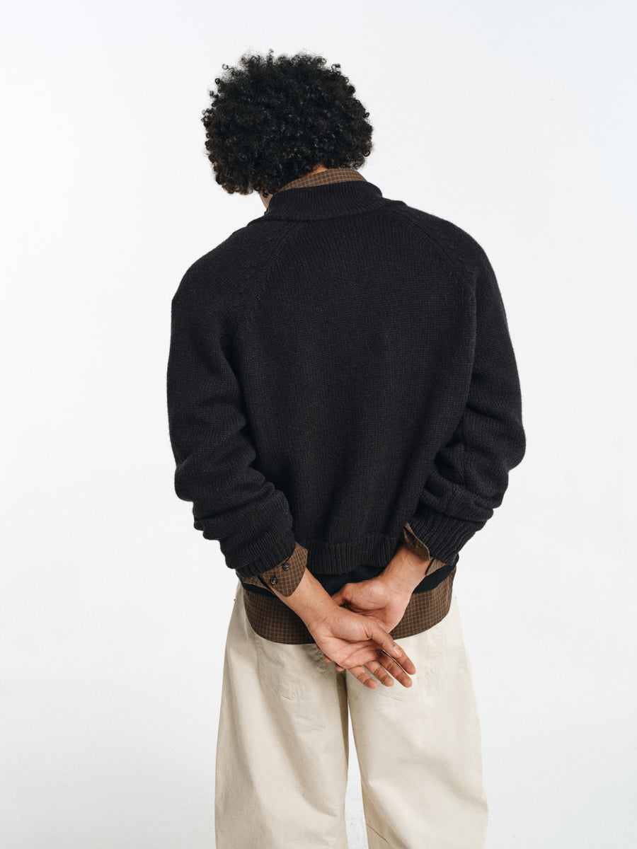 Wool Blend Stand Collar Jacket