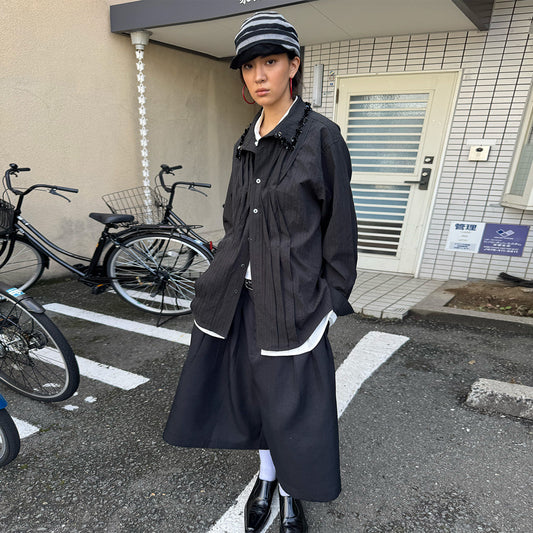 Rhinestone Collar Casual Shirt