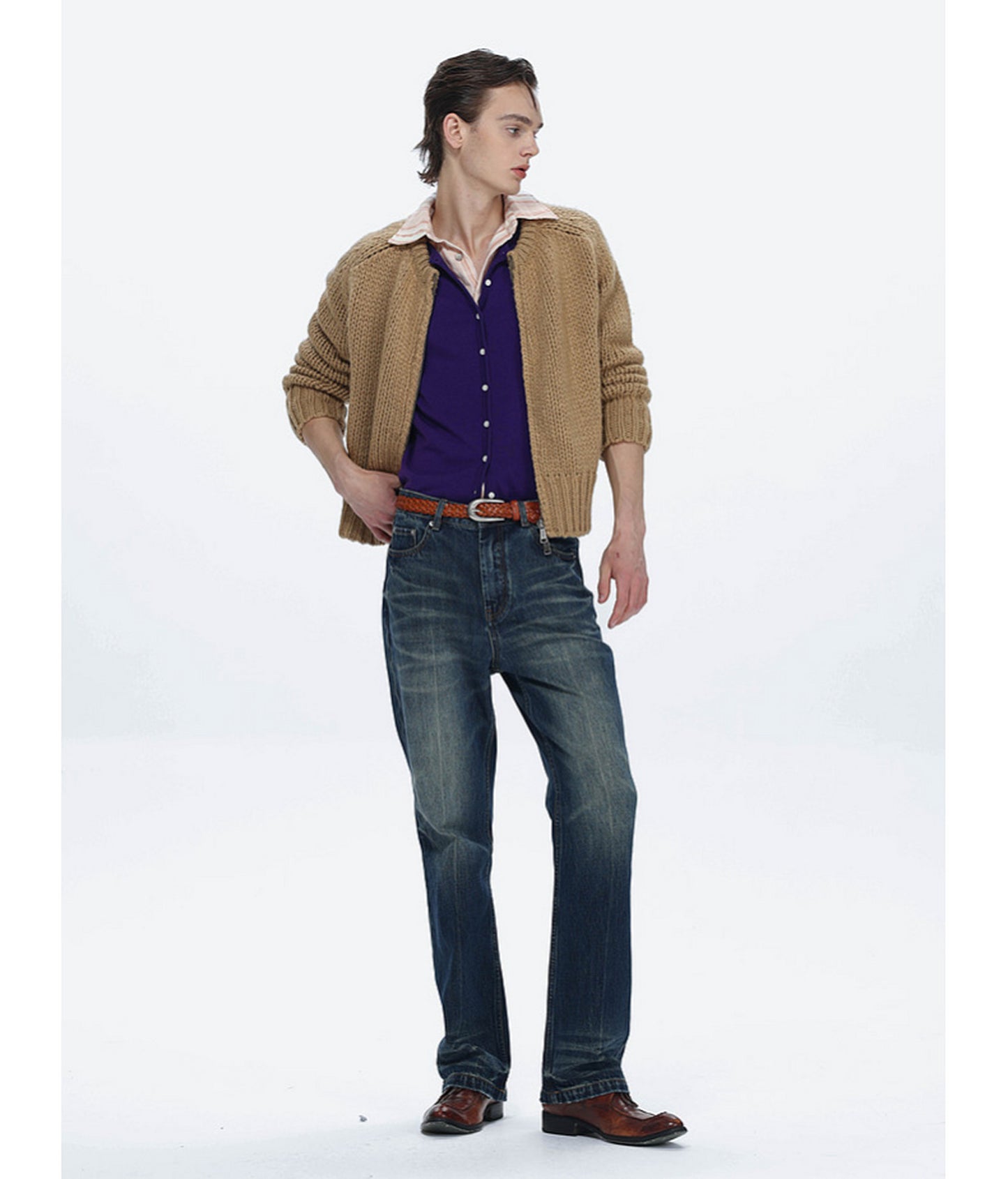 Short-Fit Waist Cardigan