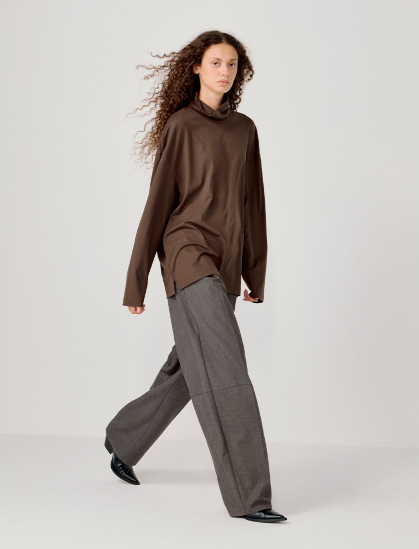 High-Neck Side-Slit T-Shirt