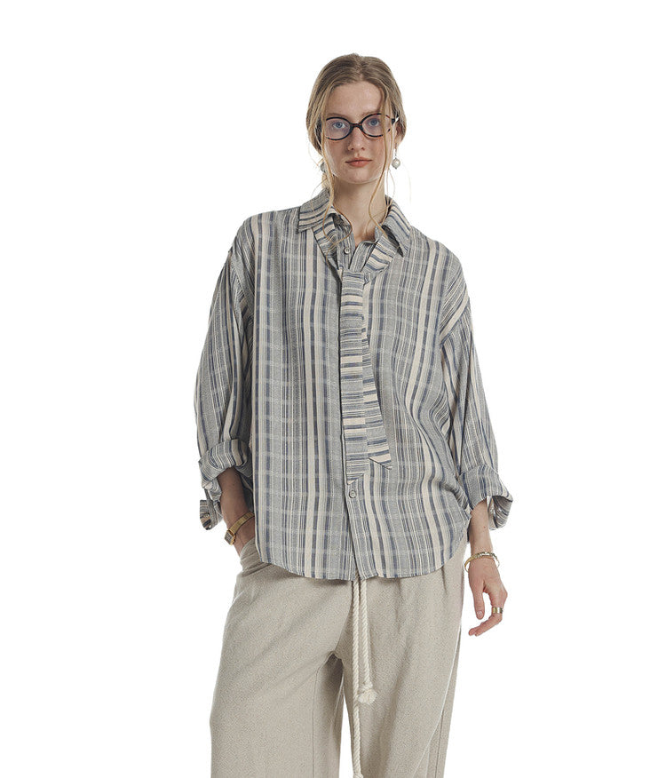 High Intelligence Loose Stripe Shirt