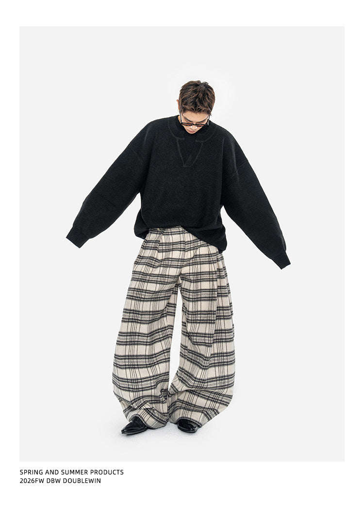 Oversized Wool-Blend V-Neck Sweater